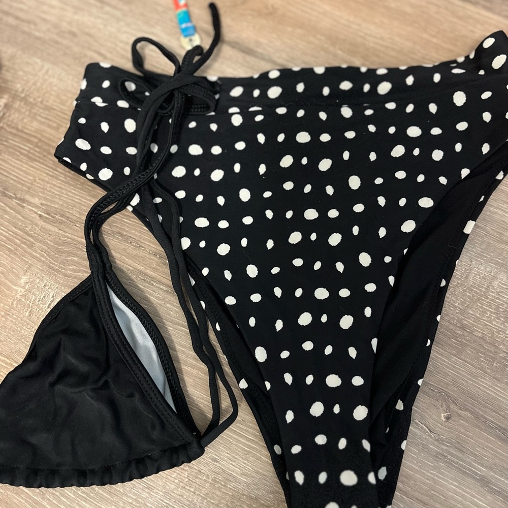 Aerie Black and White Polka Dot Bikini